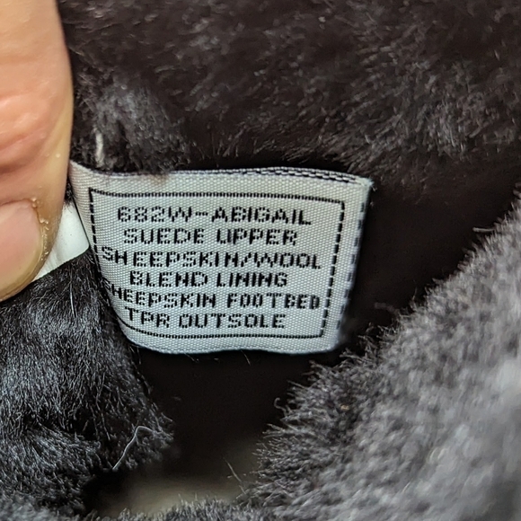 Bearpaw Boot Women US 6 EU 37 Black Shearling Fur Sheepskin Toggle Calf - Picture 8 of 12